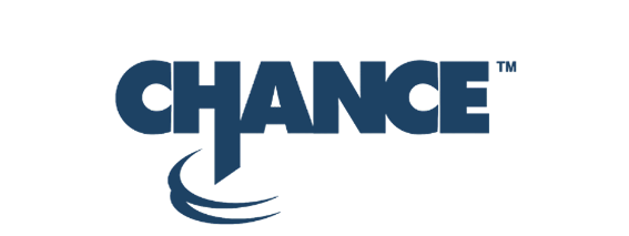 CHANCE™ logo featuring the word 'CHANCE' in dark teal with a stylized swirl graphic.